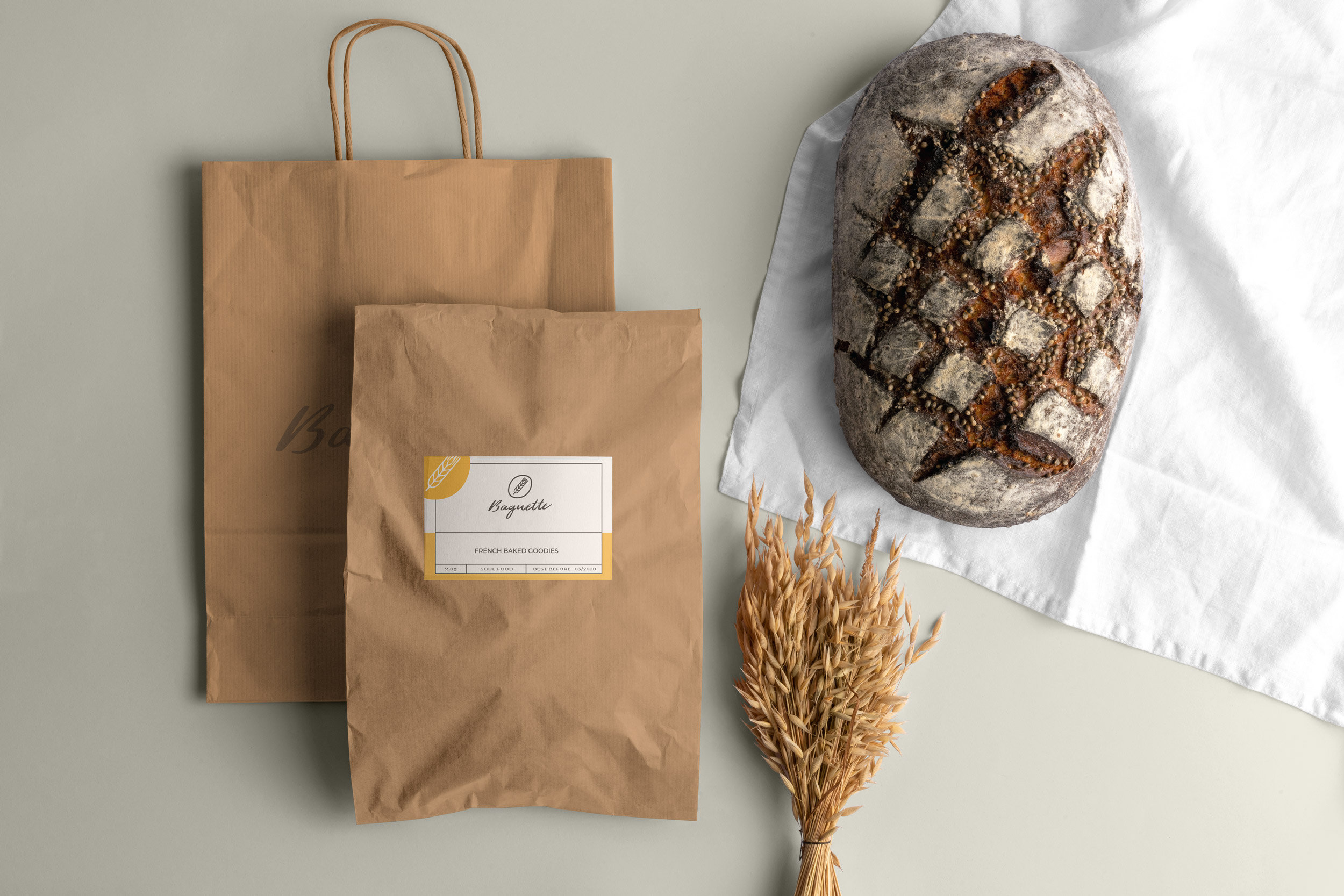 Baguette branded paper bags
